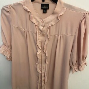 Worthington Women's Pink Ruffle Blouse